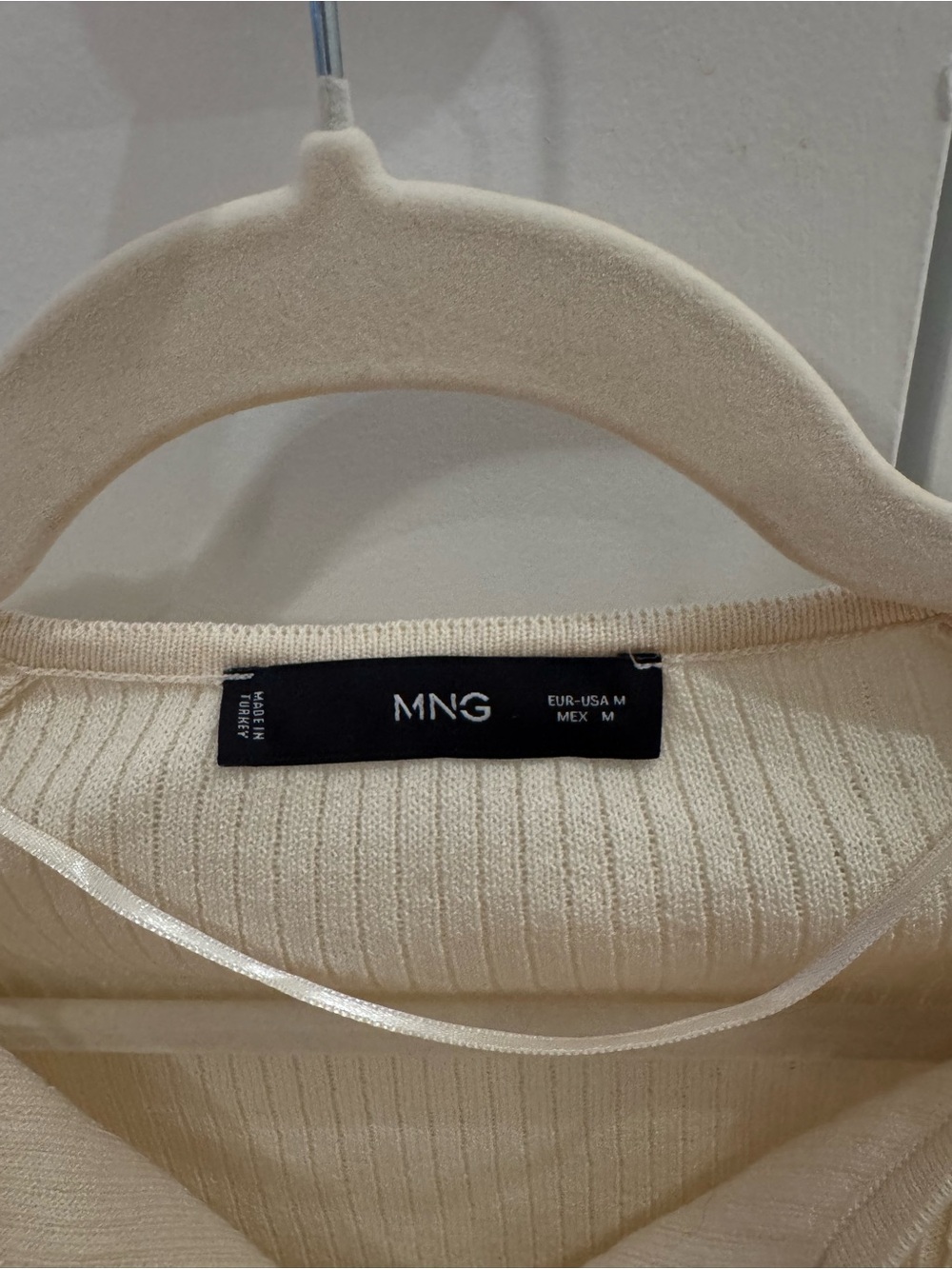 Mango Cream Ribbed Button Cardigan - Picture 2 of 3
